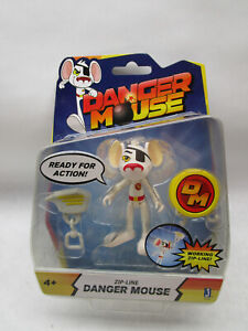 Danger Mouse Zip-Line Action Figure 3" Cartoon Toy Retro Jazwares New