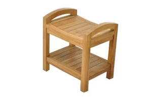 Asiento de ducha de madera de teca Madrid de 18" banco de taburete de 18 - Imagen 1 de 4
