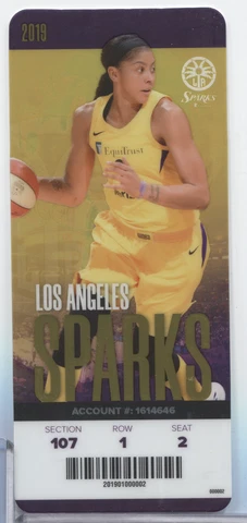 2019 Los Angeles Sparks WNBA Basketball Season Ticket Credential Card PSAT Cover