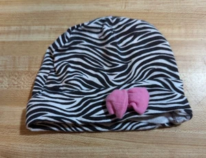 Vintage Baby Essentials Size 0-3 Months Cotton Blend Zebra Striped Crib Cap - Picture 1 of 1