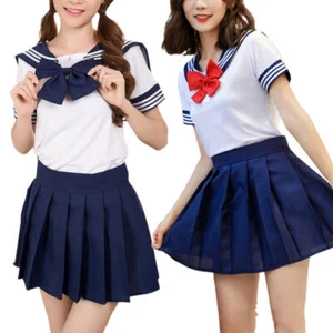 Women Lady School Uniform Japanese Anime Sailor Dress Book Week Cosplay Costume - Picture 1 of 11