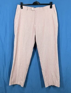 NWOT ALAN FLUSSER Red/White STRIPED Ribbed Twill STRAIGHT LEG Dress Pants 38x30 - Picture 1 of 5
