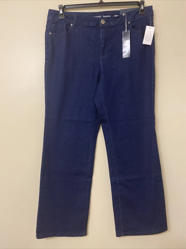 Avenue 1432 Denim Women’s Size 18 Bootcut Stretch Dark Wash Zip Jeans NWT - Image 1 of 4