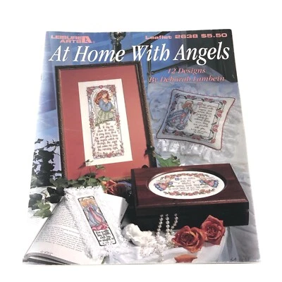 Leisure Arts Cross Stitch Patterns At Home With Angels Booklet 12 Angel Designs - Image 1 of 4