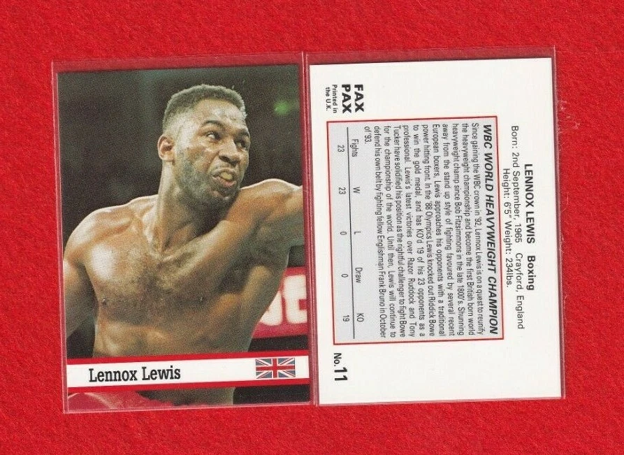 1993 Fax Pax Lennox Lewis Boxing Great Britian #11 - Image 1 of 1