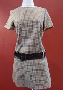 Fendissime by FENDI Plaid Mod Mini Dress, Dropped Waist    Made in Italy Size 40 - Picture 1 of 5