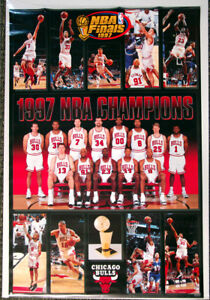 Chicago Bulls 1997 NBA Champions 23x35 POSTER w/ MICHAEL JORDAN, Pippen, Kerr++