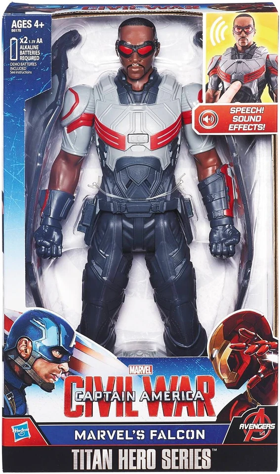 Figura de acción Capitán América Civil War Titan Hero Series FALCON 12" Hasbro 2015 Foto 1 de 1
