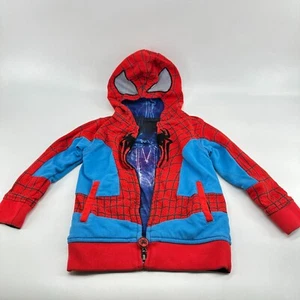 Marvel The Amazing Spider Man 2 Full Zip Hoodie Red Blue Boy's 4 Reversible - Picture 1 of 10
