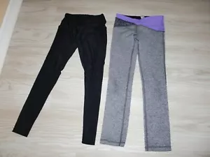 Girls~90 DEGREE~IVIVVA~2 PAIRS~LOGO~STRETCH LEGGINGS PANTS~SIZE S(7-8)~CUTE~ - Picture 1 of 7