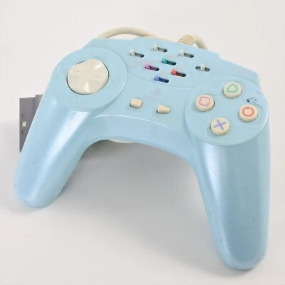 PS Controller ASCII PAD V2 V 2 Pearl Blue Control Pad For Playstation 2695 - Image 1 of 4