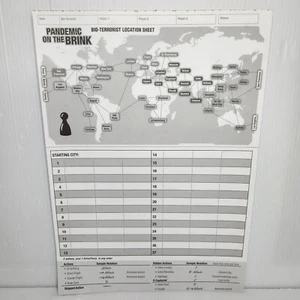 Pandemic On The Brink Expansion Bio-Terrorist Location Pad 32 Sheets Game Part - Picture 1 of 3