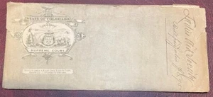 Cubierta de correo de la Corte Suprema del Estado de Colorado c1876 - Imagen 1 de 2