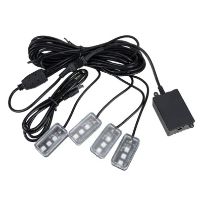 Car RGB USB 12 LED Light Strip Interior Atmosphere Neon Lamp Remote Control zx - Image 1 of 4