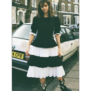 Batsheva Black and White Layer Dress - Picture 1 of 8