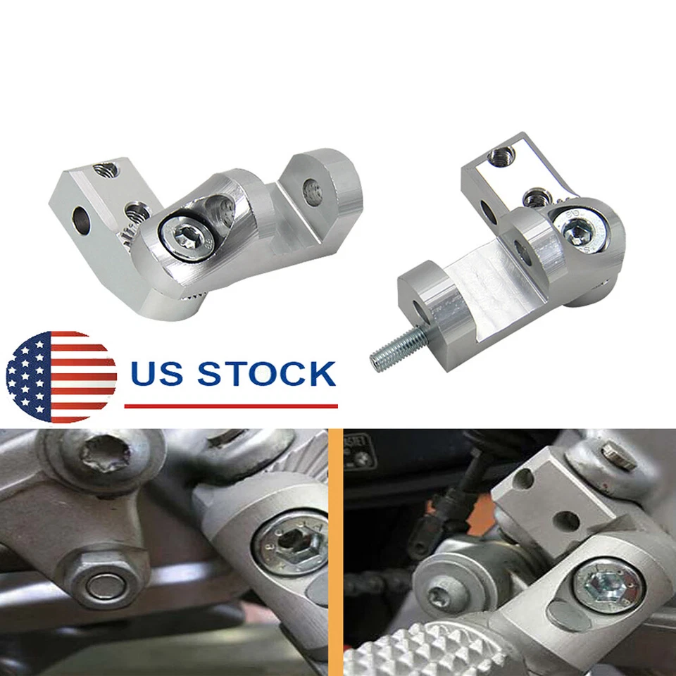 2x Kit de descenso de estriba de pasajero de aluminio CNC para motocicleta universal EE. UU. Foto 1 de 4