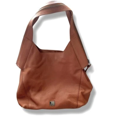 Kooba Whiskey Brown Zip Double Strap Hobo Satchel Tote Bag Medium Size - Image 1 of 4