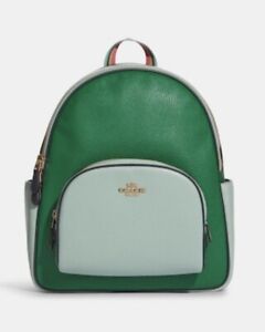 COACH Court Backpack in Colorblock Green / Teal  Multi. New With Tags.
