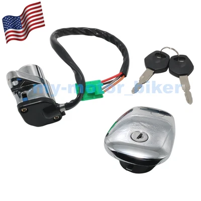 Gas Fuel Cap Ignition Switch Lock Set for Suzuki VS700 Intruder 700 1986-1987 Foto 1 de 4