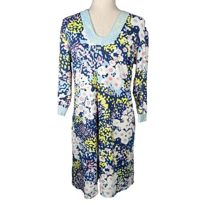 Vestido de tela J McLaughlin Catalina para mujer azul medio multicolor deportivo preppy - Imagen 1 de 9