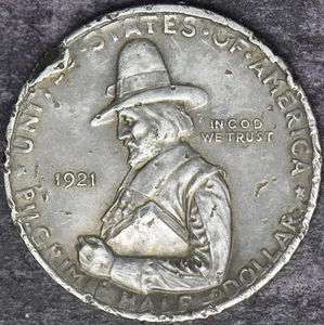 1921 Pilgrim Tercentenary Commemorative Silver Half Dollar - ✪COINGIANTS✪ - Picture 1 of 2