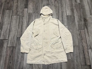 Vintage Polo Ralph Lauren Jacket Mens Medium Beige Hooded Field Polo 97 90s - Picture 1 of 7