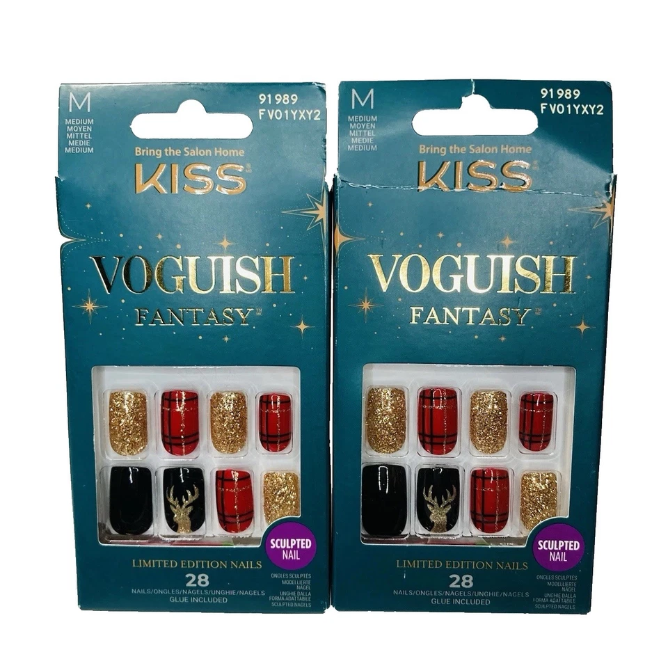 KISS Voguish Fantasy Nails MINTED FV01YXY2 91989 Medium Square Holiday