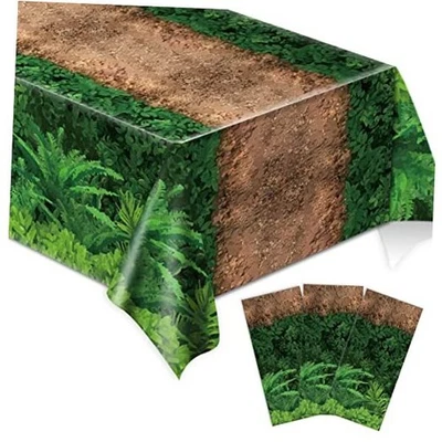 pcs Forest Path Tablecloth Dinosaur Party Tablecloth Woodland Birthday 3 - Image 1 of 4
