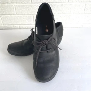 Merrell Women's 8.5 Black Leather Comfort Wedge Oxfords Lace-Up Everyday Shoe - Picture 1 of 9