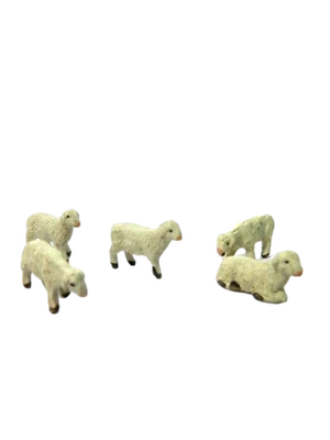 Set 5 Pecore Assortite in Terracotta per Pastori Alti Cm 5,5/6 - Animali Presepe - Immagine 1 di 4