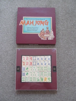 Vintage Traditional Chinese Mahjong  Game  Wooden Pieces Sealed Contents - Image 1 of 4