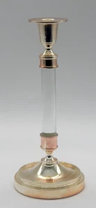 Ferramenta restauro piastra ottone e lucite pesante portacandele 12" SPLENDIDO - Foto 1 di 8