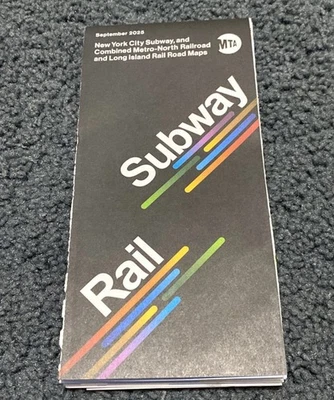 September 2025 New York City NYC MTA Subway & Metro North Railroad Map - Image 1 of 4
