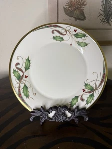Lenox Holiday Christmas Nouveau Gold Trim 9 3/8" Luncheon Plates Set Of 4 - Picture 1 of 4