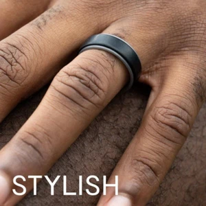 Silicone Rubber Wedding Ring for Men, Comfort Fit, Men'S Wedding Band, Breath... - Picture 1 of 1