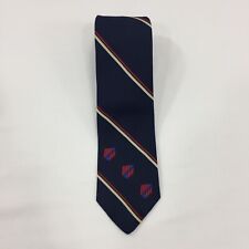 Vintage Retired Military Officers Association TROA Logo Necktie Blue Embroidered