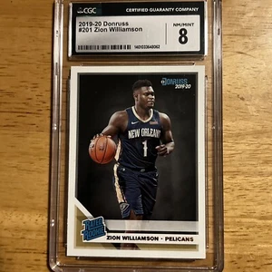 2019-20 Clearly Donruss Zion Williamson Rated Rookie RC #201 Pelicans CGC 8 - Picture 1 of 6