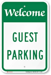Willkommen Gästeparkplatz - 12 x 18 - 3M Ingenieurqualität reflektierendes Aluminium intelligentes Schild - Bild 1 von 2
