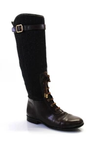 Tory Burch Women's Lace Up Zip Closure Knee High Boots Brown Riding Knee Size 8 - Picture 1 of 5