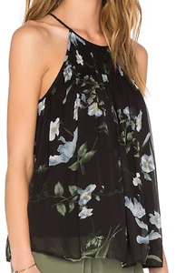 Joie Soseh Tank Caviar New $238 NWT Sz XS Blouse 100% Silk Top Keyhole - Picture 1 of 6