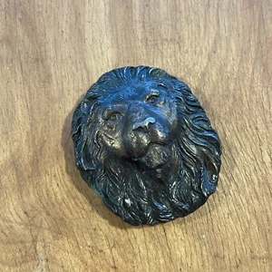 1970s Vintage BERGAMOT BRASS WORKS Belt Buckle Lion Head Made in USA - Bild 1 von 8
