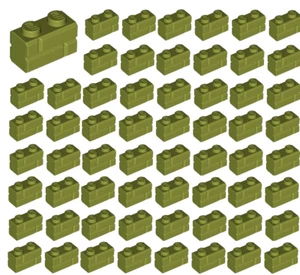 ☀️Lego x50 OLIVE GREEN 1x2 Masonry Bricks Part Pieces Bulk Lot #98283 - Picture 1 of 1