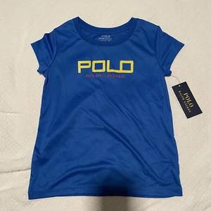Polo Sport Ralph Lauren Toddler Girls T-Shirt Blue Size 7 Small NWT - Picture 1 of 9