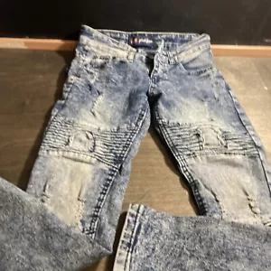 Phat Farm Stretch Distressed Paint Splatter Jeans Boys Size 8 - Picture 1 of 10