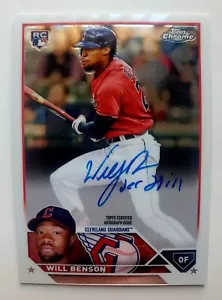 2023 Topps Chrome Will Benson RC Rookie Auto Autograph #RA-WB Reds - Picture 1 of 2