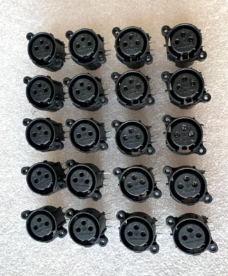Kit 20 NEUTRIK NC3FAHL-0 Cannon XLR Femmina da pannello 3 contatti circuito stam