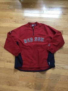 Majestic Pullover 1/4 Cremallera Boston Red Sox Chaqueta Para Hombres XL Dugout Cool Base Roja MLB - Imagen 1 de 9