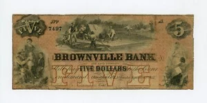 1857 $5 The Brownville Bank and Land Co. - Omaha City, NEBRASKA Note - Picture 1 of 2