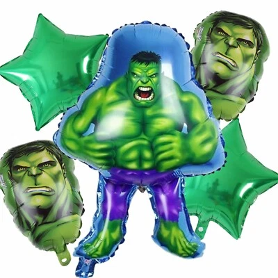 Kit de 5 globos de aluminio Vengadores Superhéroe Hulk decoración de fiesta de feliz cumpleaños Foto 1 de 3
