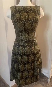 Joan Barrie New York Cocktail Dress Union Made 1950s Black And Gold Xs-S - Picture 1 of 15